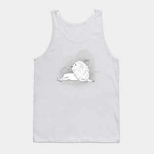 Zodiac sign Leo - Black and white lineart Tank Top